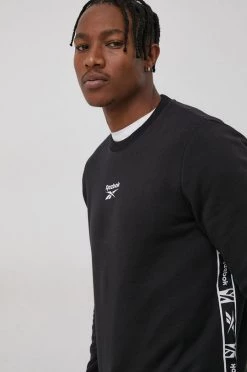 Ανδρικά Χωρίς φερμουάρ Μπλούζα Reebok χρώμα: μαύρο