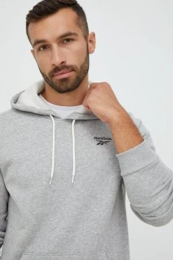 Ανδρικά Χωρίς φερμουάρ Μπλούζα Reebok γκρι,