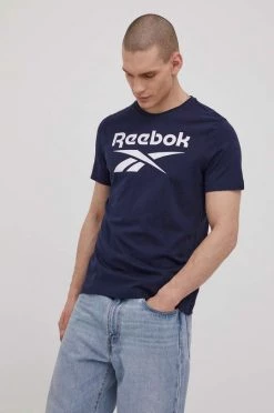 Ανδρικά Μπλουζάκια Βαμβακερό μπλουζάκι Reebok ναυτικό μπλε
