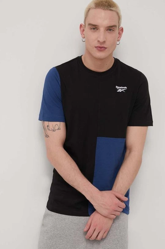 Ανδρικά Μπλουζάκια Βαμβακερό μπλουζάκι Reebok μπλε - Image 4