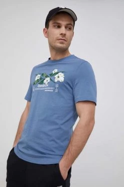 Ανδρικά Μπλουζάκια Βαμβακερό μπλουζάκι Reebok μοβ