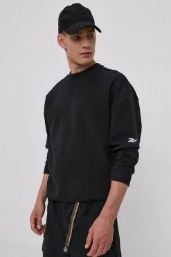 Ανδρικά Χωρίς φερμουάρ Μπλούζα Reebok χρώμα: μαύρο