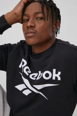 Ανδρικά Χωρίς φερμουάρ Μπλούζα Reebok χρώμα: μαύρο