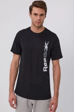 Ανδρικά Μπλουζάκια Μπλουζάκι Reebok χρώμα: μαύρο