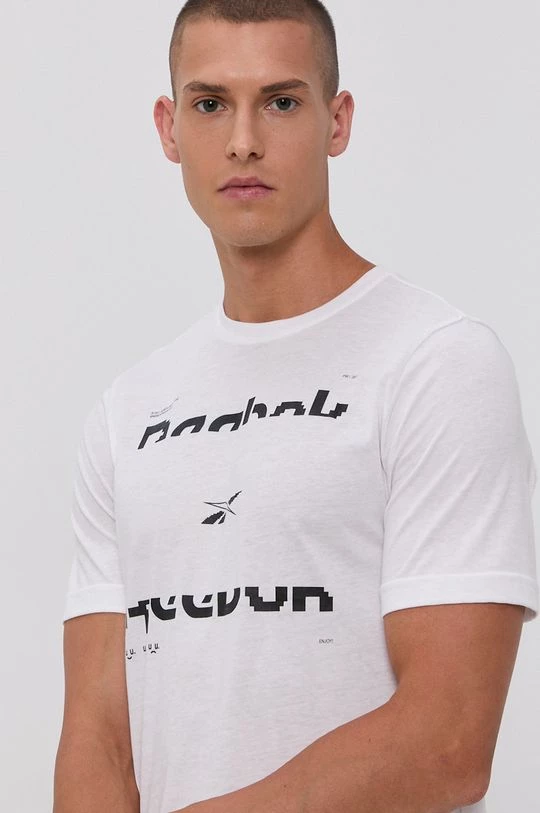 Ανδρικά Μπλουζάκια Μπλουζάκι Reebok χρώμα: άσπρο - Image 5