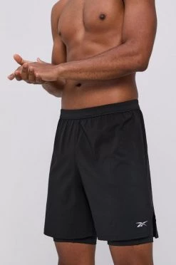 Ανδρικά Σορτς Reebok χρώμα: μαύρο
