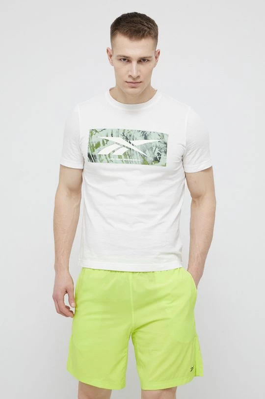 Ανδρικά Μπλουζάκια Βαμβακερό μπλουζάκι Reebok άσπρο - Image 2