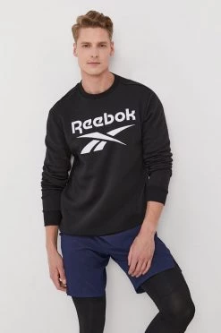 Ανδρικά Χωρίς φερμουάρ Μπλούζα Reebok χρώμα: μαύρο