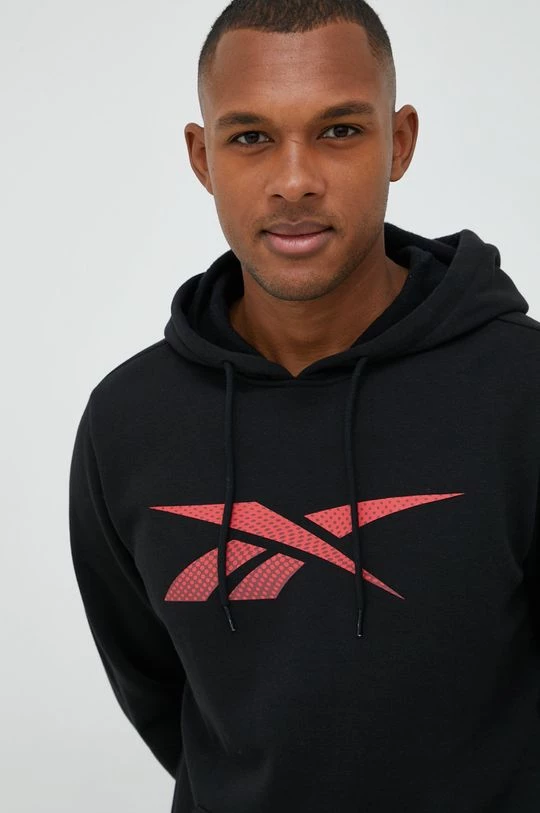 Ανδρικά Χωρίς φερμουάρ Μπλούζα Reebok μαύρο, με κουκούλα - Image 4