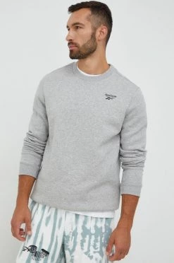 Ανδρικά Χωρίς φερμουάρ Μπλούζα Reebok γκρι,