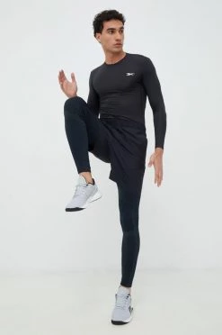 Ανδρικά Μακρυμάνικα Προπόνηση μακρυμάνικο Reebok Ready , χρώμα: μαύρο