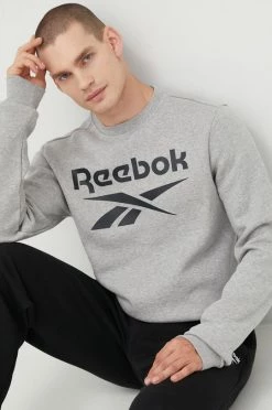 Ανδρικά Χωρίς φερμουάρ Μπλούζα Reebok γκρι,