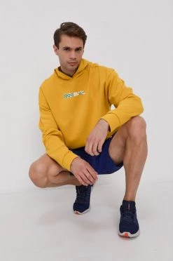 Ανδρικά Χωρίς φερμουάρ Μπλούζα Reebok χρώμα: κίτρινο