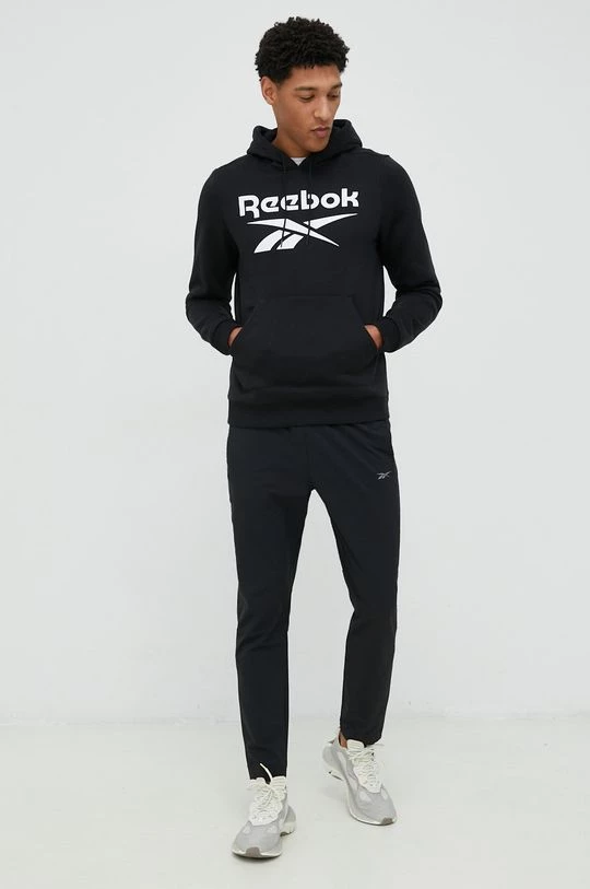 Ανδρικά Χωρίς φερμουάρ Μπλούζα Reebok μαύρο, με κουκούλα - Image 2