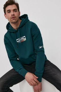 Ανδρικά Χωρίς φερμουάρ Μπλούζα Reebok χρώμα: πράσινο