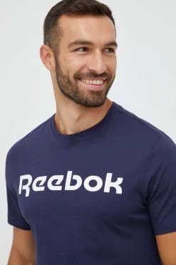Ανδρικά Μπλουζάκια Βαμβακερό μπλουζάκι Reebok ναυτικό μπλε