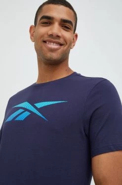 Ανδρικά Μπλουζάκια Βαμβακερό μπλουζάκι Reebok ναυτικό μπλε