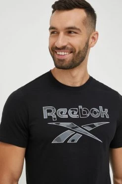 Ανδρικά Μπλουζάκια Βαμβακερό μπλουζάκι Reebok μαύρο