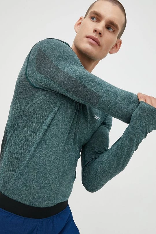 Ανδρικά Μακρυμάνικα Προπόνηση μακρυμάνικο Reebok United By Fitness Speed Myoknit πράσινο - Image 4