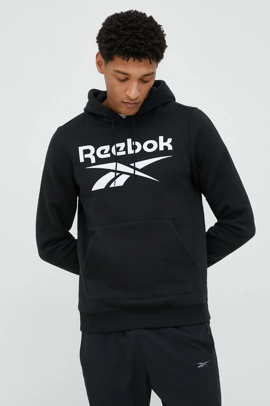 Ανδρικά Χωρίς φερμουάρ Μπλούζα Reebok μαύρο, με κουκούλα - Image 4